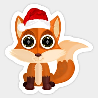 Christmas Fox Sticker